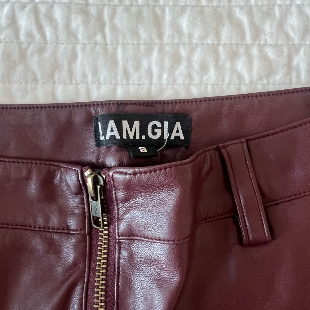 I.AM.GIA Burgundy Straight Leg Pants